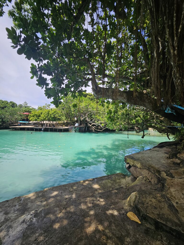 Blue Lagoon Efate Vanuatu swimming stop on the Full Day Island Tour from Port Vila